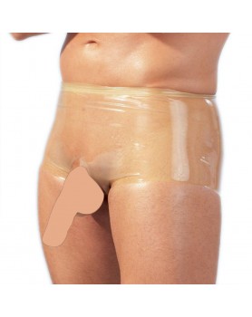 Latex Boxers With Penis Sleeve Clear