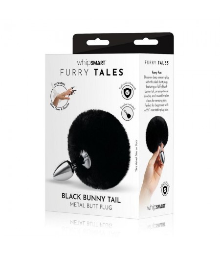 Furry Tales Black Bunny Tail Butt Plug