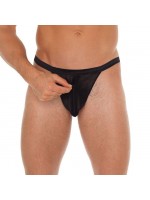 Mens Black GString With Pouch