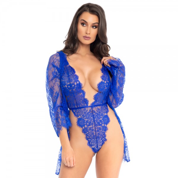 Leg Avenue Floral Lace Teddy and Robe