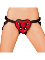 Lux Fetish Red Heart Strap On Harness