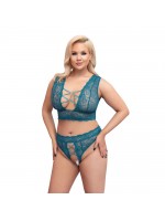 Cottelli Curves Bralette and Crotchless Thong Set