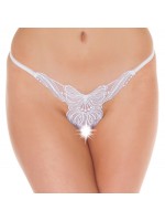 White Crotchless GString