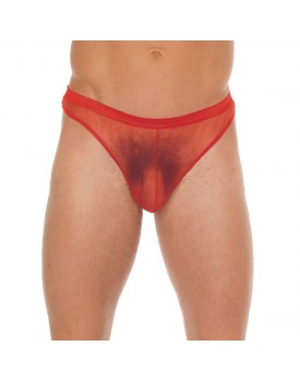 Mens Red Pouch With GString