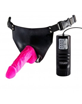 Toy Joy Pink Powergirl Strap On Vibrating Dong