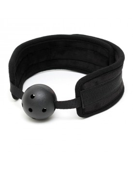 Black Padded Mouth Gag With Breathable Ball