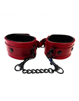 Rouge Garments Leather Croc Print Ankle Cuffs