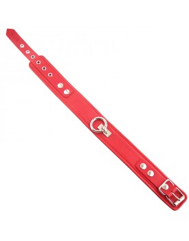 Rouge Garments Plain Red Leather Collar